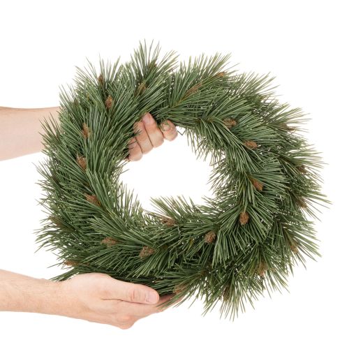 Umelý veniec z borovicových konárov s malými šiškami, 40 cm | Floristik24.sk