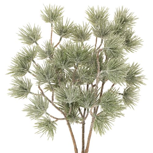 Umelý jedľový konár, veľký borovicový konár na zimnú dekoráciu, 55 cm, 3 kusy
