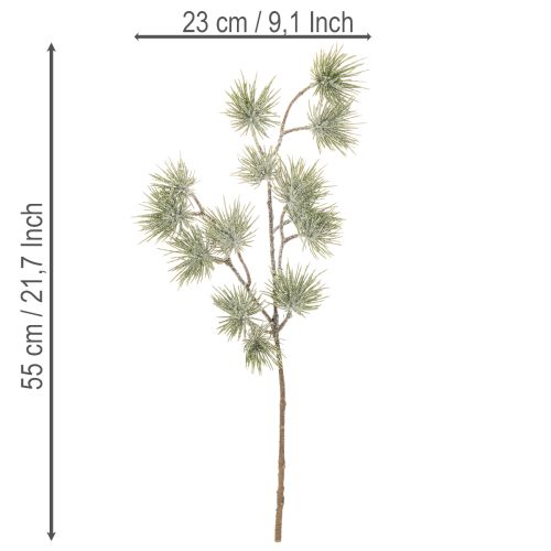 Umelý jedľový konár, veľký borovicový konár na zimnú dekoráciu, 55 cm, 3 kusy | Floristik24.sk