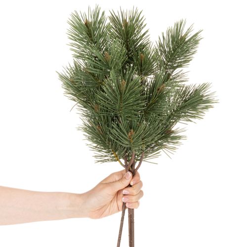 Umelá borovicová vetvička ako dekoratívna jedľová vetvička, 55 cm, 3 kusy | Floristik24.sk