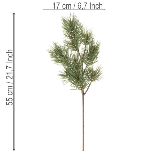Umelá borovicová vetvička ako dekoratívna jedľová vetvička, 55 cm, 3 kusy | Floristik24.sk