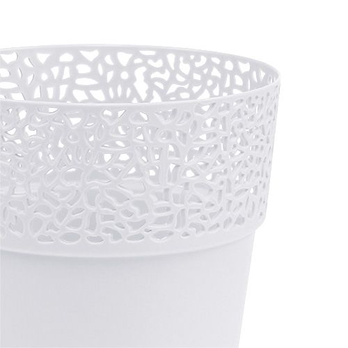 Floristik24 Plastový kvetináč biely Ø14,5cm H15,5cm 1 kus