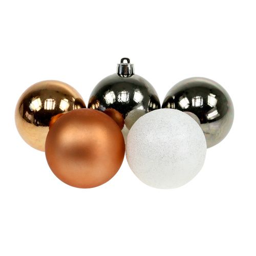 Floristik24 Plastová gulička mix hnedá, medená Ø6cm 30p