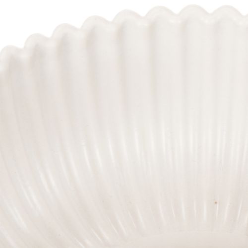Okrúhla, rebrovaná miska v bielej farbe na všestrannú dekoráciu, 15 cm, 2 kusy | Floristik24.sk
