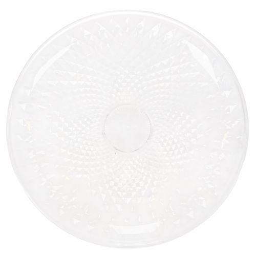 Dekoratívna priehľadná okrúhla misa s nohou, 32 cm