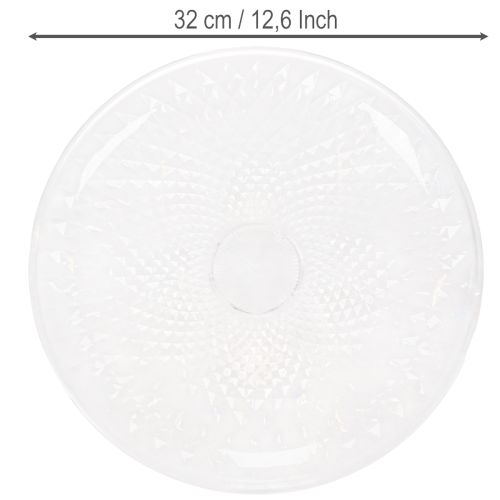 Dekoratívna priehľadná okrúhla misa s nohou, 32 cm | Floristik24.sk