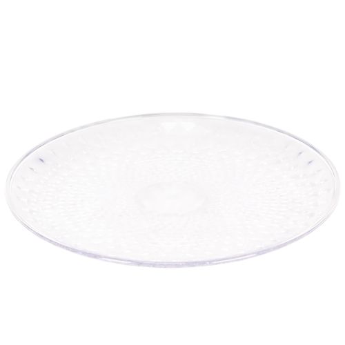 Dekoratívna priehľadná okrúhla misa s nohou, 32 cm | Floristik24.sk