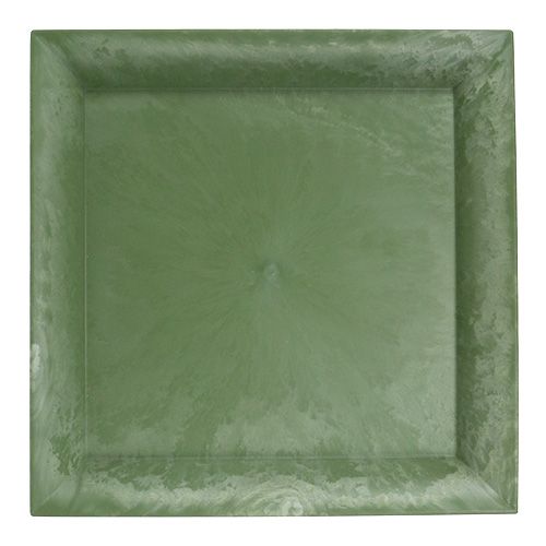 Floristik24 Plastový tanier zelený štvorec 19,5cm x 19,5cm