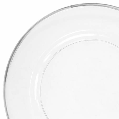 položky Ozdobný tanier so strieborným okrajom z číreho plastu Ø33cm