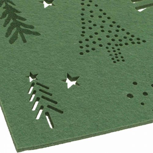 položky Prestieranie dekorácia na vianočný stôl zelený filc 45×35cm 4ks