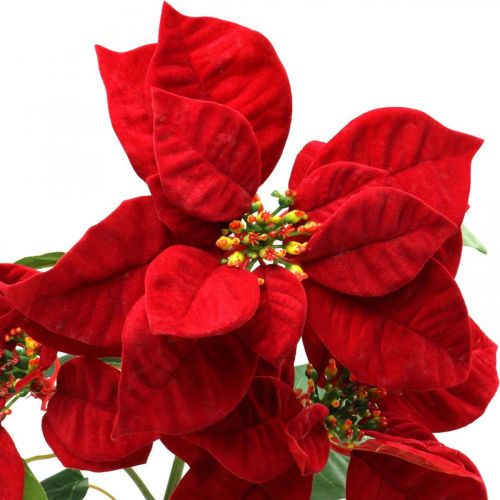 položky Umelá vianočná hviezda červený stonkový kvet 3 kvety 85cm