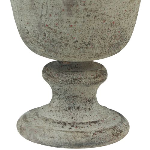 položky Pohár starožitný kovový pohár váza sivá/hnedá Ø18,5cm 21,5cm