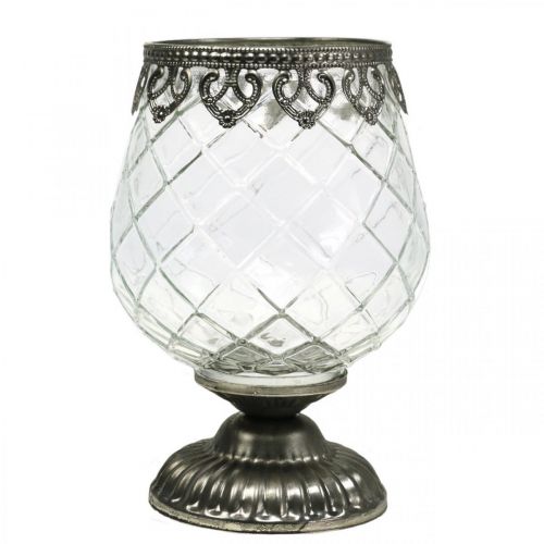 Floristik24 Lampáš sklenený pohár starožitný Ø13cm V18,5cm