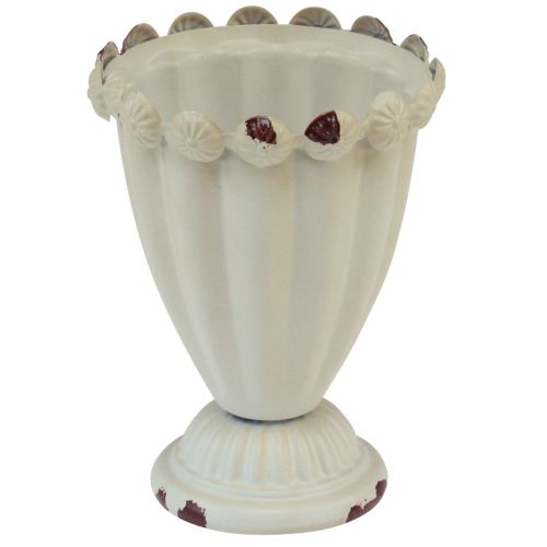 Floristik24 Váza na pohár kovový ozdobný pohár krémovo hnedý Ø9cm V13cm