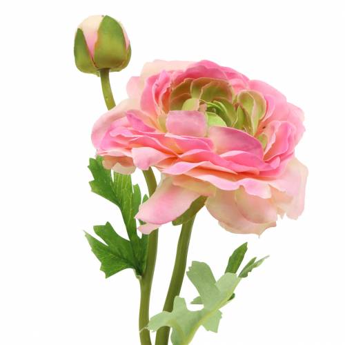 Floristik24 Kvet ranunculus a púčik umelý ružový 34cm
