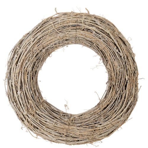Dekoratívny veniec, ratanové konáre, bielo natreté, pre kreatívny dizajn, 50 cm