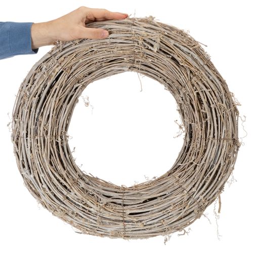 Dekoratívny veniec, ratanové konáre, bielo natreté, pre kreatívny dizajn, 50 cm | Floristik24.sk