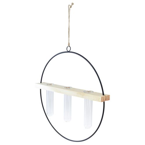 položky Dekoratívna váza do skúmavky, kovový krúžok, čierna, závesná, moderná