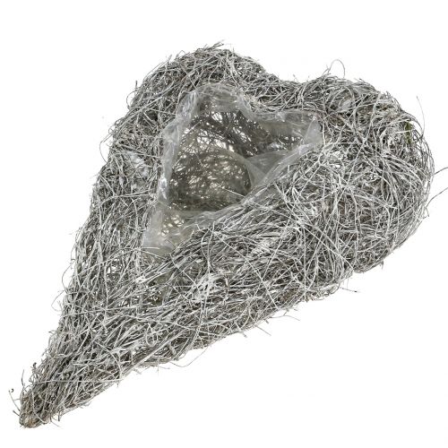 Viničové srdce na výsadbu umyté biele 35cm x 23cm 1ks | Floristik24.sk