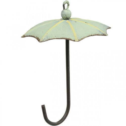 položky Dáždniky na zavesenie, jarná dekorácia, dáždnik, kovová dekorácia ružová, zelená V12,5cm Ø9cm 4ks