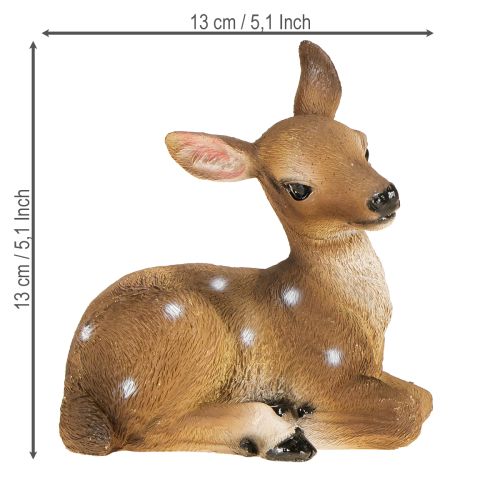 Dekorácia jeleňa, figúrka srnčaťa ležiaca na stôl 13×6,5×12cm 3 ks | Floristik24.sk