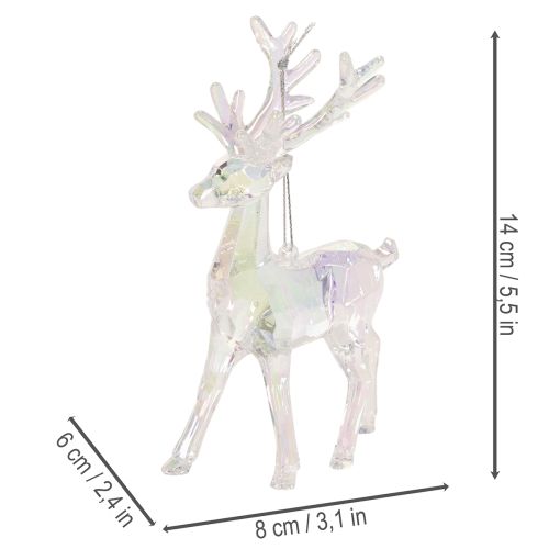 Akrylové ozdoby na vianočný stromček so sobami, 14 cm, 4 kusy | Floristik24.sk