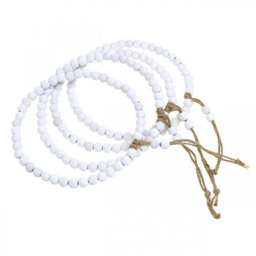 položky Dekoratívny drevený prsteň Shabby Chic biely Ø19cm, svadobný, jarný, dekorácia na dvere, sada 4 kusov