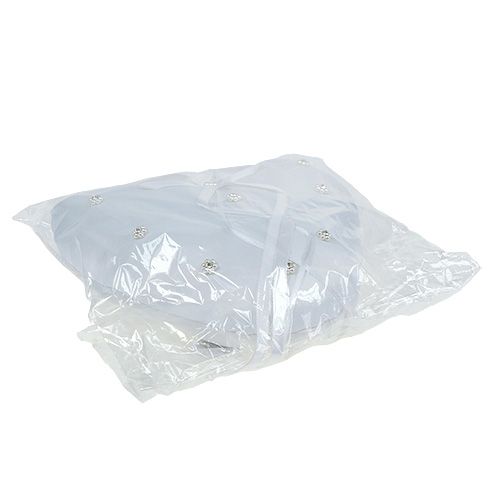 Floristik24 Prsteňový vankúš v tvare srdca 18cm biely