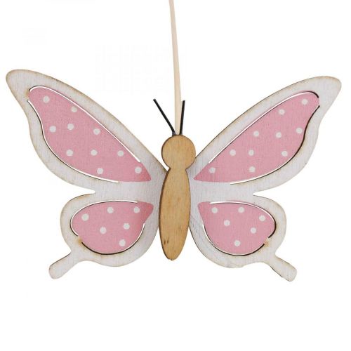 Floristik24 Ružový motýľ deko paličky drevené 7,5cm 28cm 12ks