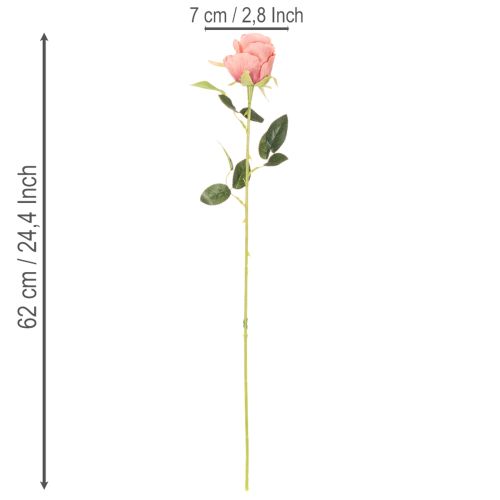 Umelé ružové kvety v kytici, dlhá stonka 62 cm, 12 kusov | Floristik24.sk