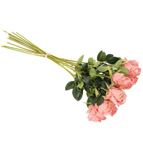 Umelé ružové kvety v kytici, dlhá stonka 62 cm, 12 kusov | Floristik24.sk