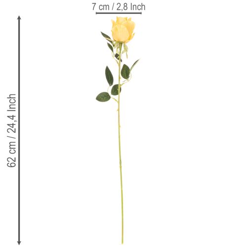 Umelá ruža s dlhou stonkou, umelý kvet, 62 cm, 12 kusov | Floristik24.sk