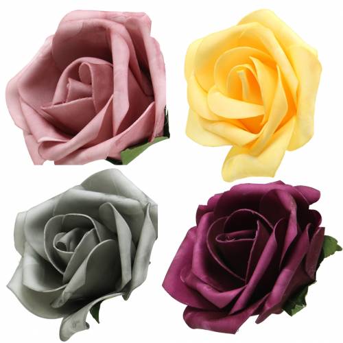 Floristik24 Penová ruža Ø15cm rôzne farby 4ks