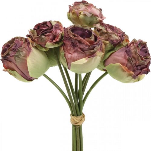Floristik24 Ruže staroružové, hodvábne kvety, umelé kvety L23cm 8ks