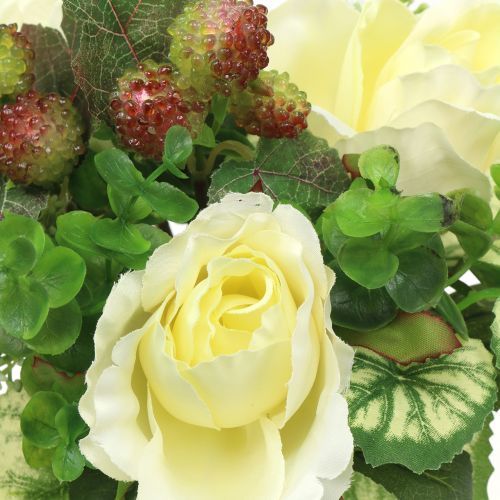 položky Kytica ruží/hortenzií biela s bobuľami 31cm