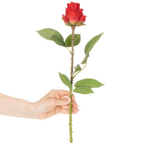 Umelá ruža červená, vetvička ruže, hodvábny kvet, 72 cm, 3 ks | Floristik24.sk