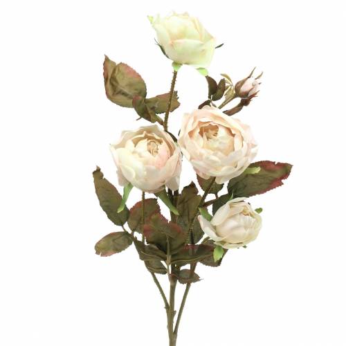 Floristik24 Konár ruže umelý krémový biely 76cm