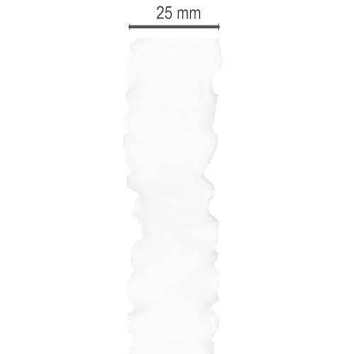 Biela volánová organzová stuha, ozdobná stuha, šírka 25 mm, dĺžka 10 m | Floristik24.sk