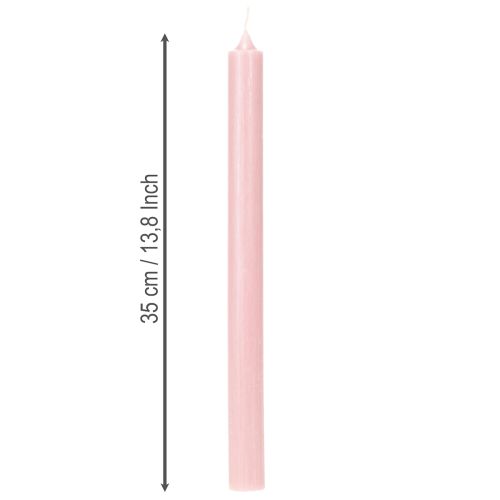 Rustikálne sviečky Kužeľové sviečky jednofarebné ružové 350/28 mm 4 ks | Floristik24.sk