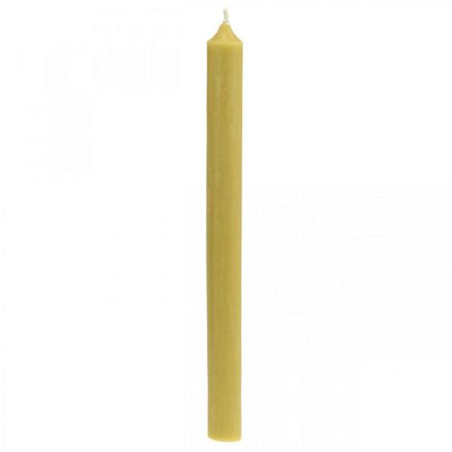 Rustikálne sviečky vysoké palicové sviečky jednofarebné žlté 350/28mm 4 kusy