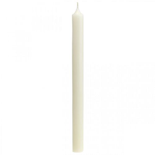 Floristik24 Rustikálne sviečky vysoké palicové sviečky jednofarebné biele 350/28mm 4 kusy