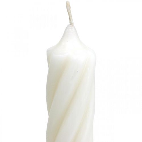 Floristik24 Rustikálne sviečky, tyčinkové sviečky, stálofarebné biele, 250/28 mm, 4 kusy