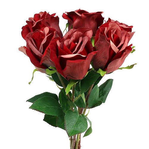položky Zamatová ruža červená Ø8cm L45cm 6ks