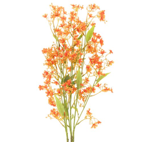 Umelý kvet orchidea vetvička oranžová filigránová dekorácia izby 110 cm 3 ks
