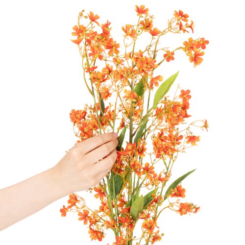 Umelý kvet orchidea vetvička oranžová filigránová dekorácia izby 110 cm 3 ks | Floristik24.sk