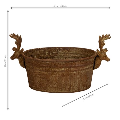 Dekoratívna misa, hlava soba, oválna, hrdzavo sfarbená, rustikálna, 41 cm | Floristik24.sk