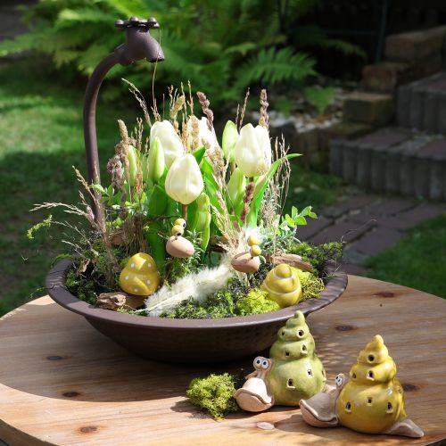 položky Miska na kvetináče, ideálny pútač pozornosti do exteriéru, s dizajnovým prvkom kohútika, 36 cm