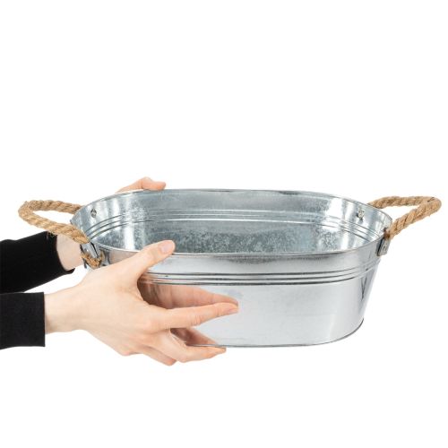 Oválna misa 35 cm x 21,5 cm V 11,5 cm, lesklý zinok | Floristik24.sk