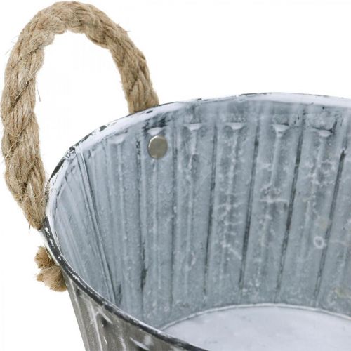 Floristik24 Miska na rastliny, kovová miska s rúčkami, ozdobná miska na sadenie Ø18cm