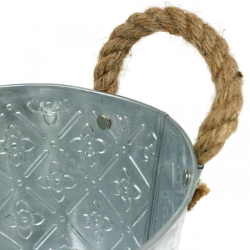 Floristik24 Kvetináč s rúčkami, kovová miska, podnos na kvety L31cm